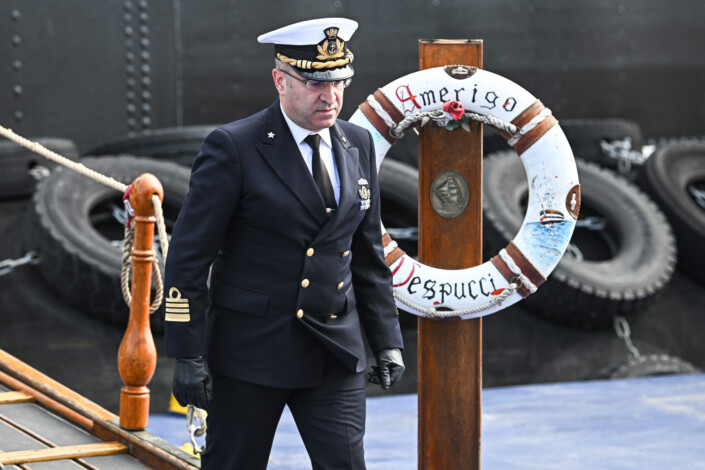 La Nave Amerigo Vespucci, storico veliero e nave scuola della Marina Militare fa tappa a Brindisi in occasione del Tour del Mediterraneo 2025.